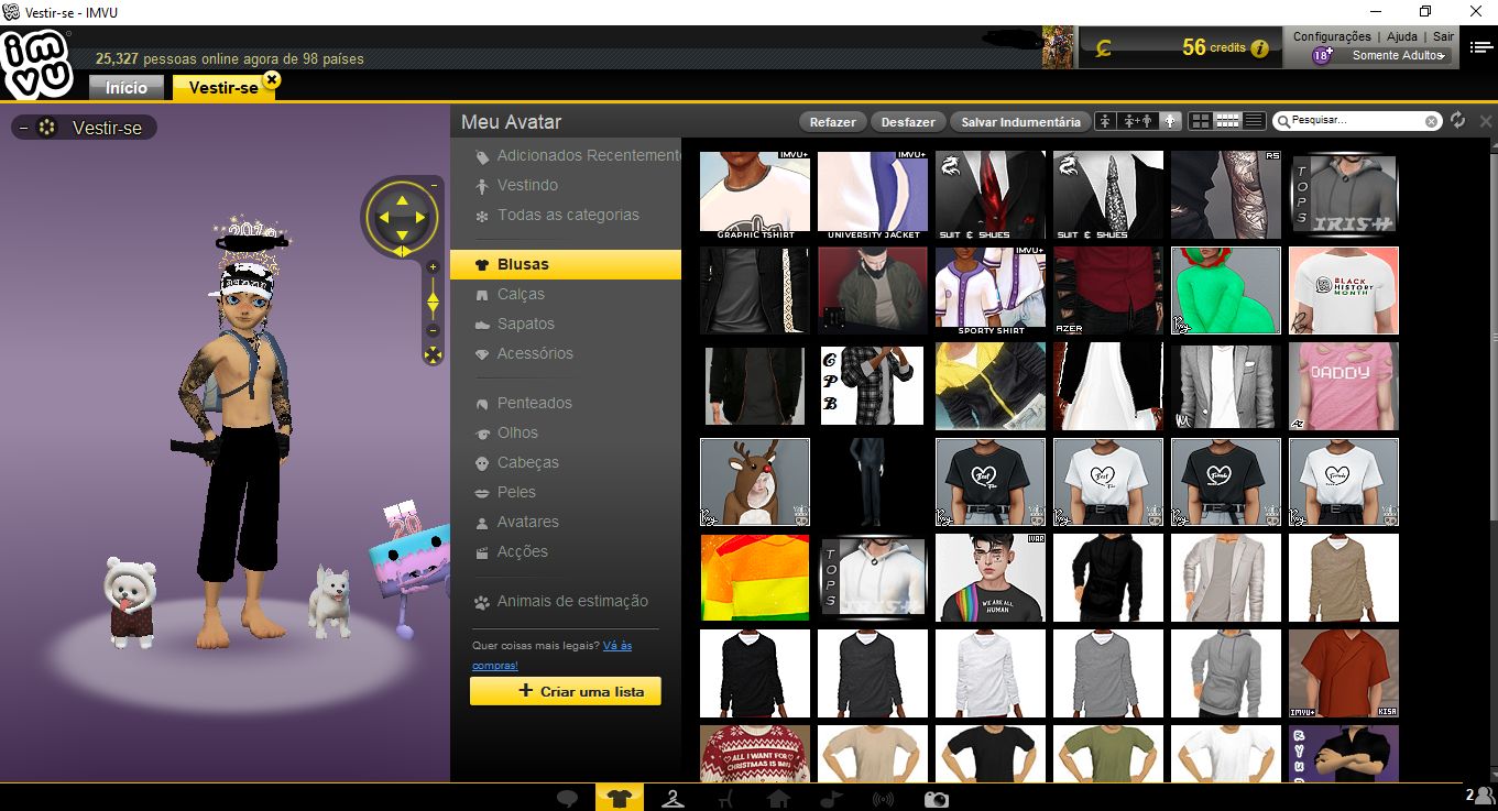 CONTA IMVU MASCULINA