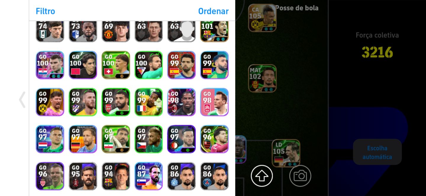 CONTA EFOOTBALL 3216 FORÇA - 107 SUAREZ + LENDAS 105+ MUITO FORTE