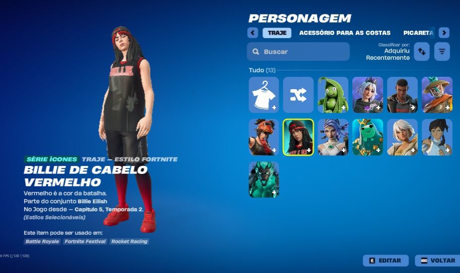 Conta de Fortnite Billie Elish
