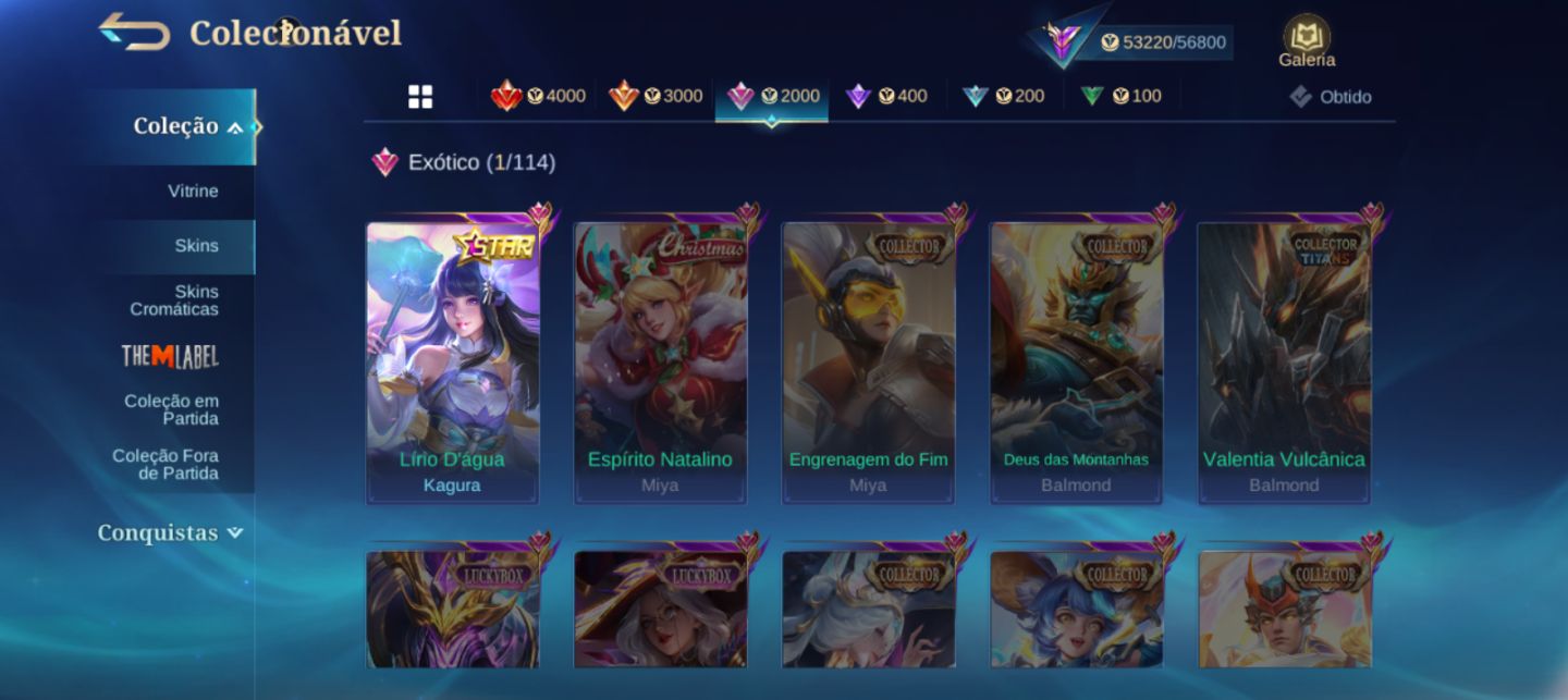 CONTA MOBILE LEGENDS | ESPECIAIS E COLEÇÃO VARIADA