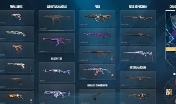 Conta com 3 facas e outras skins de armas
