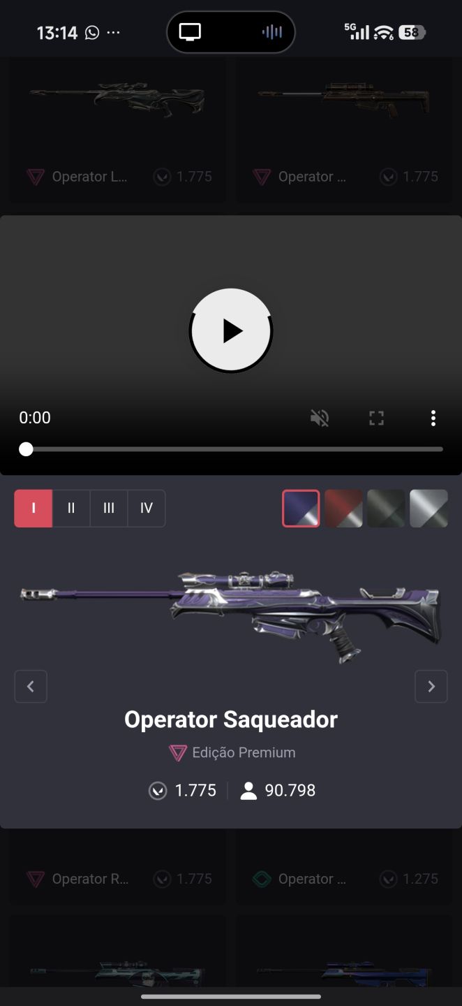 Conta ValorAnt BETA com muitas skins