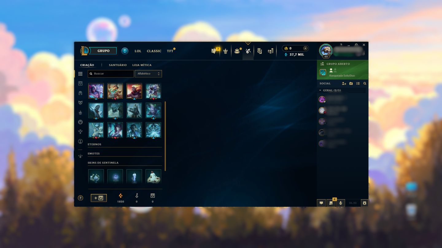 Conta Platina IV 32 PDL NOVA - LEE SIN ESCAMAS CELESTIAIS, FIDDLE FESTA SUPRESA!