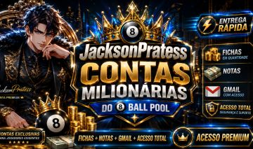 CONTAS 8 BALL POOL COM 100M DE FICHAS + NOTAS + GMAIL [ENTREGA RÁPIDA]