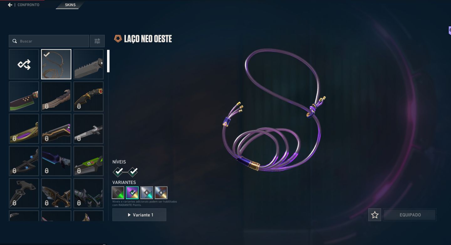 Conta de valorant - diamante 1 com pacote neo-oeste completo e outras skins
