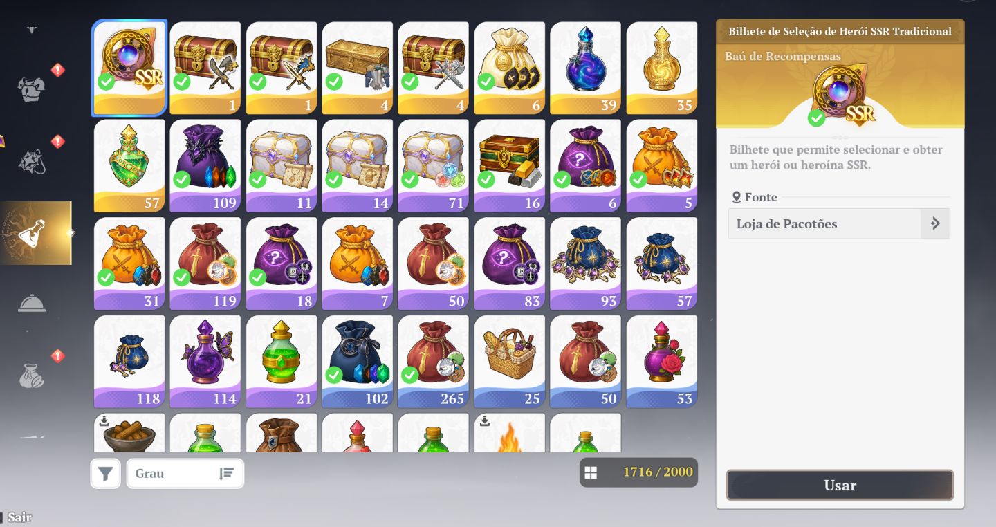 Conta Seven Deadly Sins Origin - Ban P10 e Eliza P10, skins e mais 33k gemas
