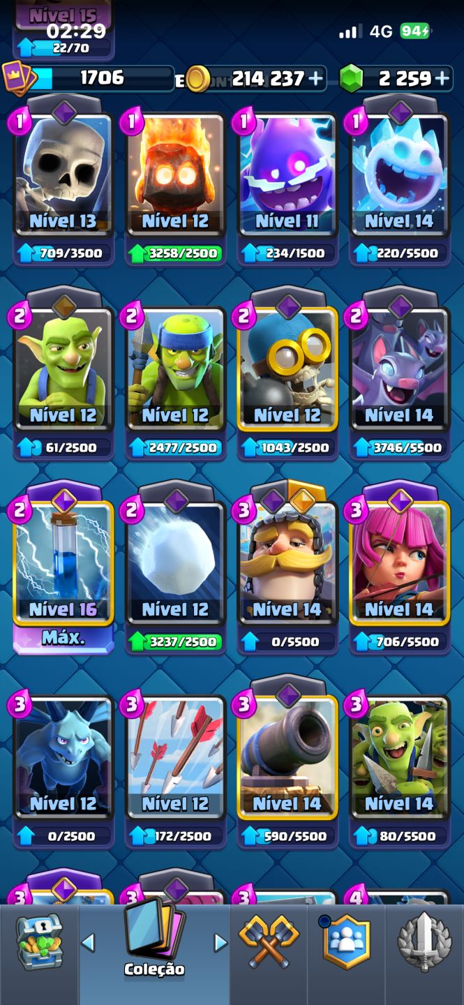 Conta Clash royale 12.600 troféus GEMADA