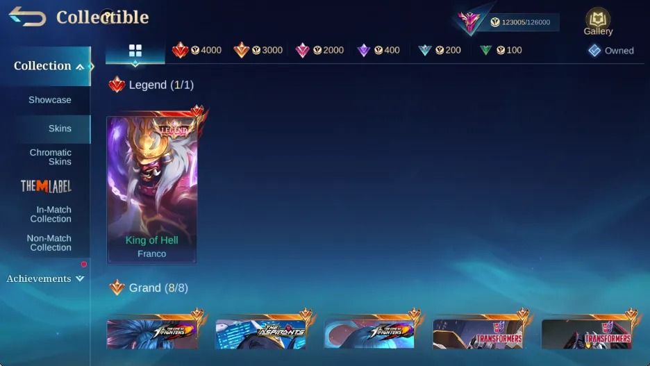 CONTA COLECIONADOR EXALTADO 3 COM 400 SKINS