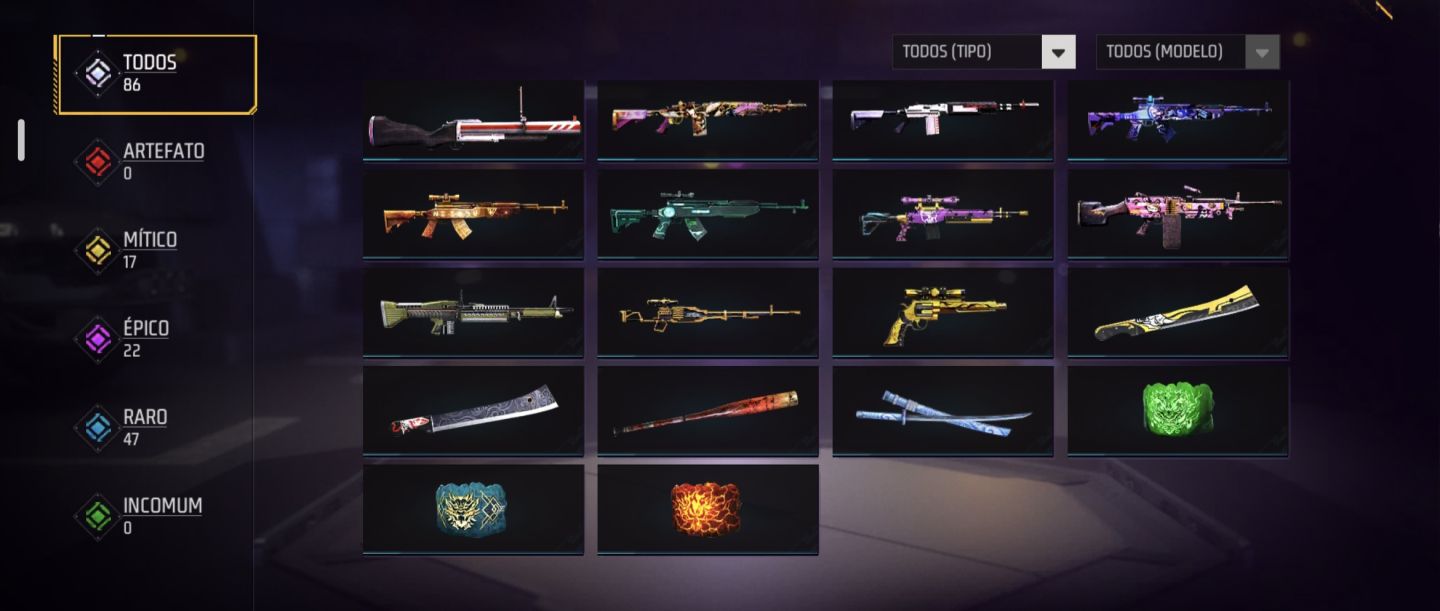 CONTA FREE FIRE NV.53 | 240+ ITENS | 54 CONJUNTOS