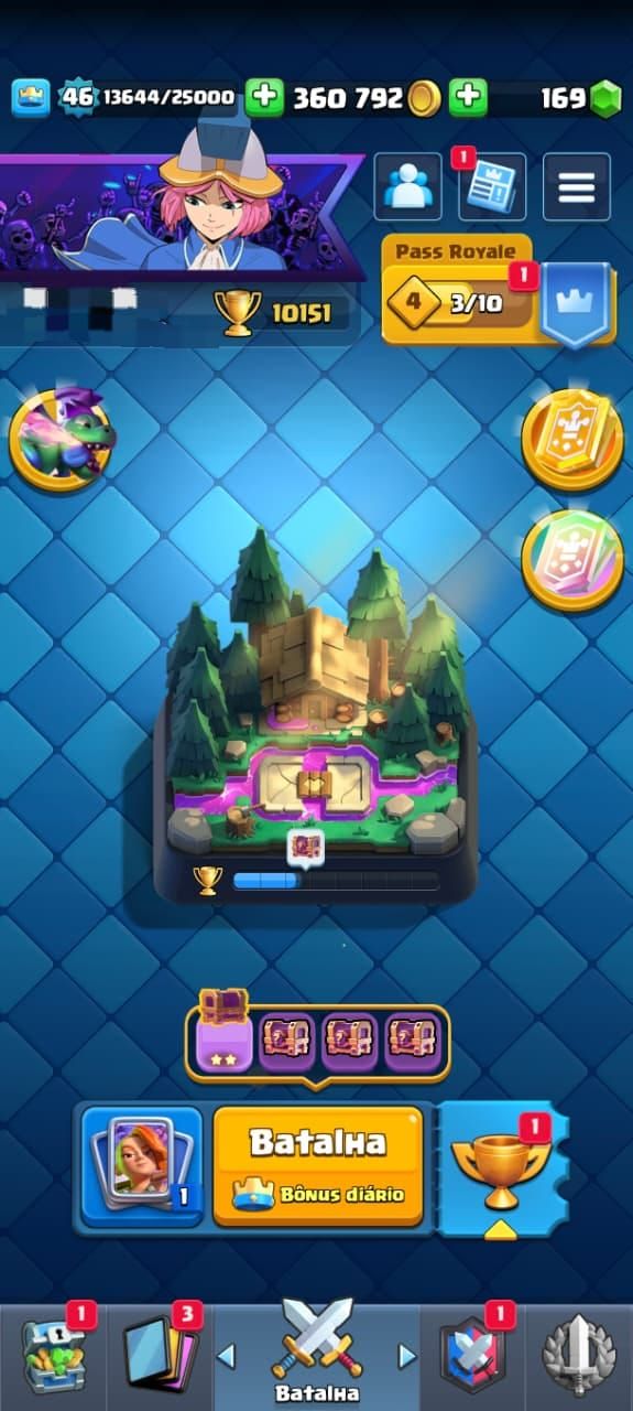 Conta clash royale 10k de troféus, diversas cartas upadas, level 46, 4 anos