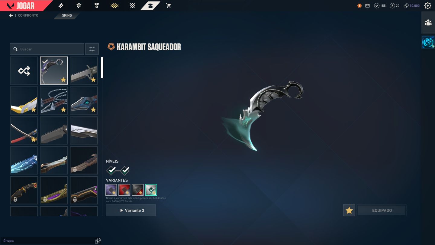 CONTA COM KARAMBIT SAQUEADORA E MUITA SKIN DE FACA E VANDAL / PREÇO NEGOCIAVEL