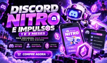 DISCORD NITRO + IMPULSOS | 1 E 3 MESES | CONTAS NITRADAS + BOOSTS | ENTREGA RÁPI