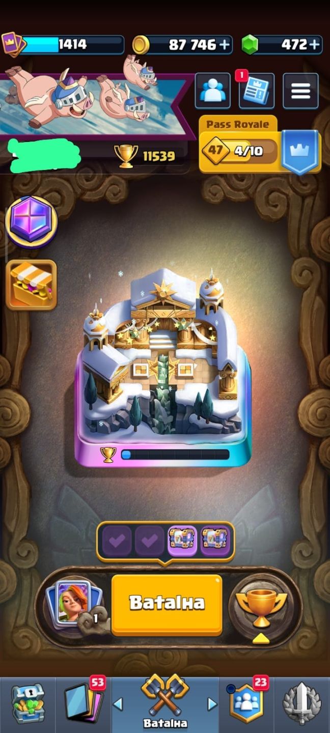 CONTA CLASH ROYALE NIVEL 15, VARIAS EVOS E HEROIS