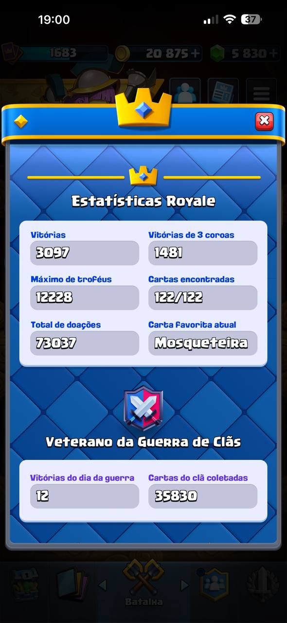 CONTA CLASH 9 ANOS/DECK 2.6 FULL/TODAS CARTAS/TORRE LVL15/5800 GEMAS