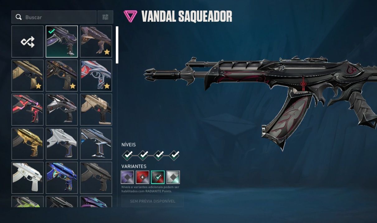 Conta valorant, top, cheia de skins por conta com sheriff arcane