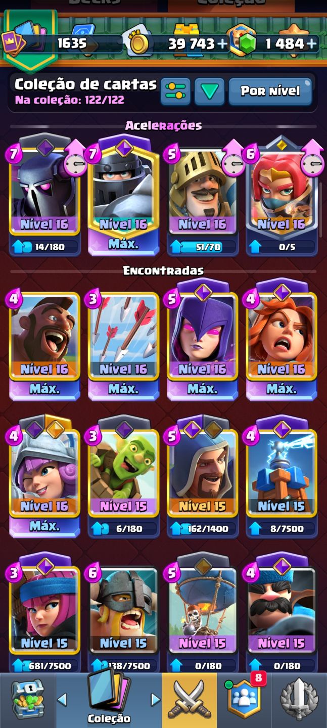Conta antiga de Clash Royal