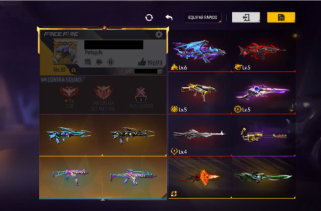 CONTA FREEFIRE | PRIME 8 | 8 ANOS | 7 ANGELICAL | EVOLUTIVAS | PUNHOS | ENTRADAS