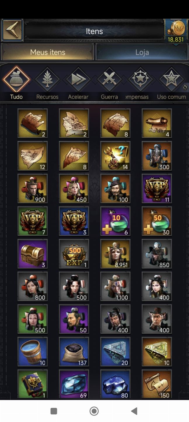 CONTA CLASH OF KINGS CASTELO 16 COM 18K DE GOLD