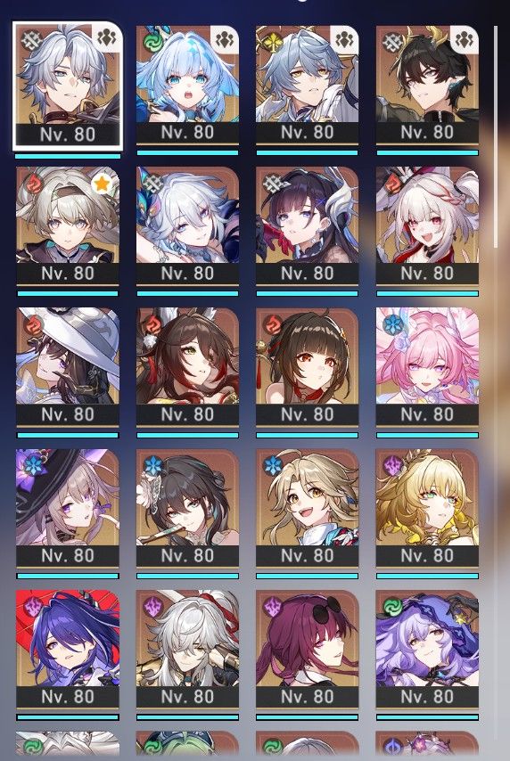 Conta Honkai Star Rail lvl 70