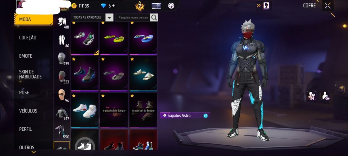 Conta Free Fire - PRIME 8 + RAGNAROK +600 Peitas (Recuperação ativa)