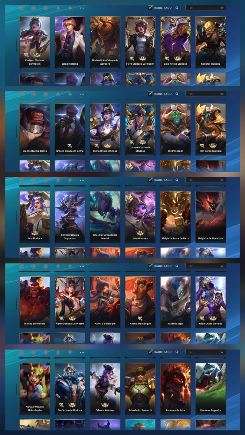 CONTA WILD RIFT | 194 SKINS | 3 MÍTICAS + 20 LENDÁRIAS | INVESTIMENTO R$ 5K