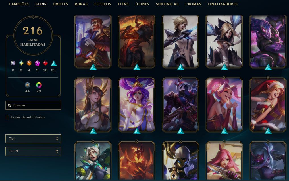 Conta Main Riot 2016 | LOL: 216 Skins | Valorant com Faca Sublime + Vandals