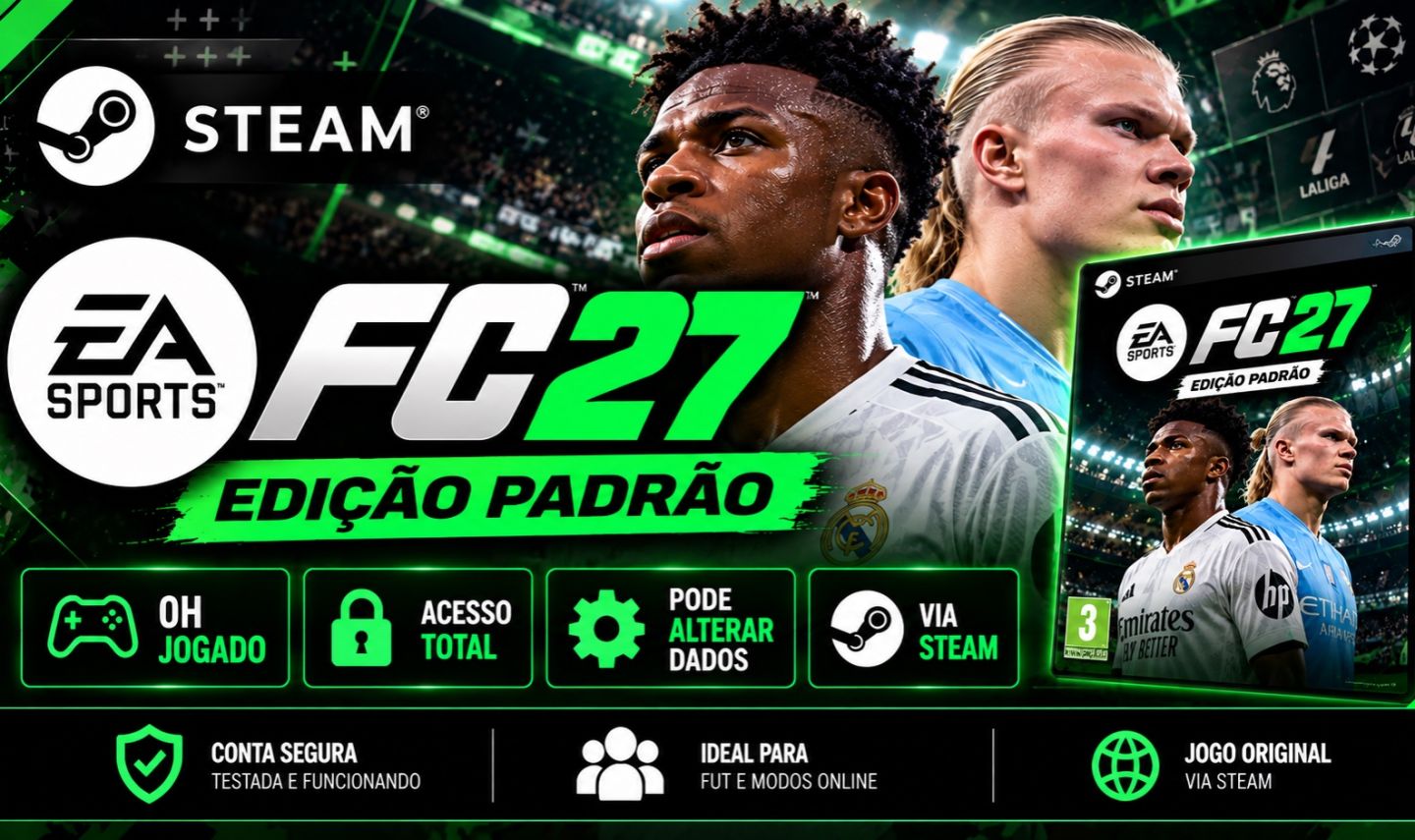 EA SPORTS FC 27 STEAM | EDIÇÃO PADRÃO | 0H JOGADAS | FULL ACESSO | ALTERÁVEL