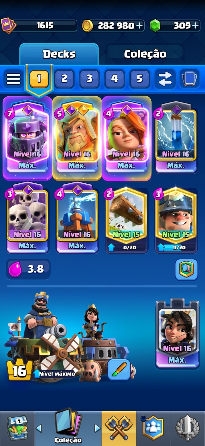 Conta clash royale nível 16.. mais de 13000 troféus