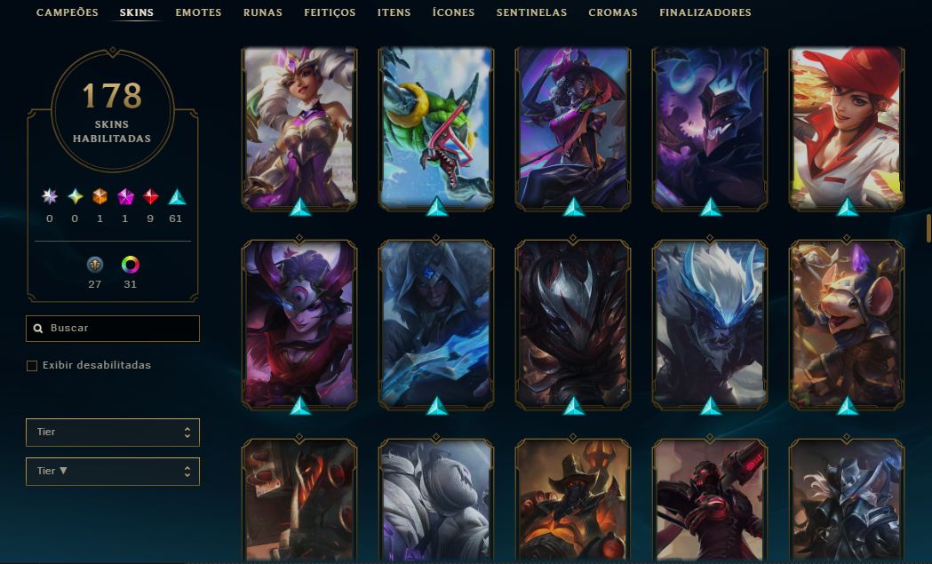 CONTA LOL +10 ANOS LVL 349 | 181 SKINS | TODOS CAMPEÕES | RIOT KAYLE/BLITZ |