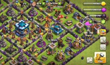 Conta de clash of clan CV13/Nível 52/1100 gemas/rainha arqueira pirata