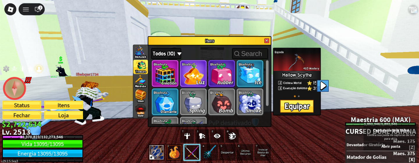 Contas Blox fruits