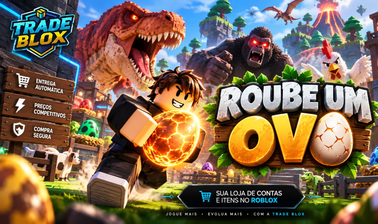 [SERVIÇOS BARATOS] ROUBE UM OVO | EVENTO + TOKENS + OVOS + FARM + SPEED