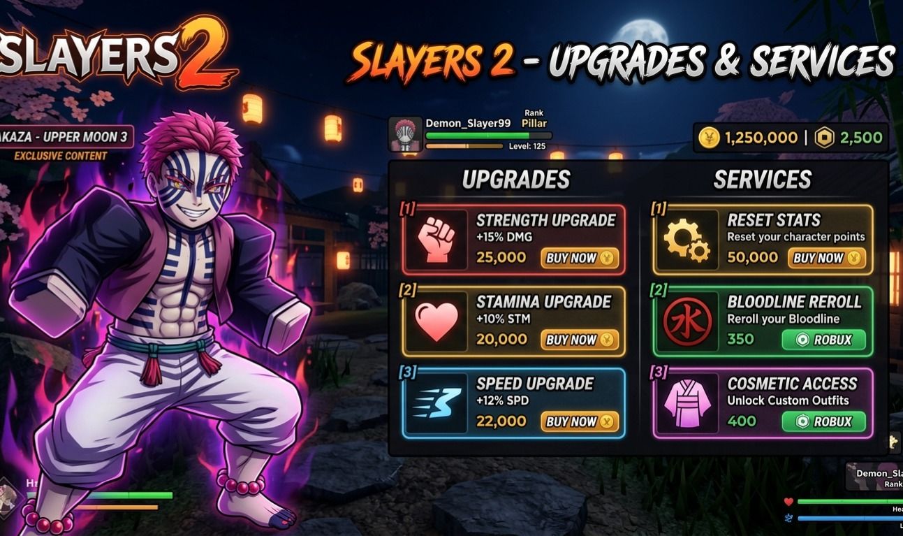 UPPS & SERVIÇOS Slayers 2 (Roblox)