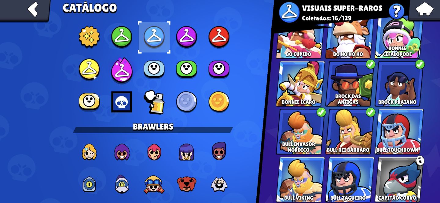 Conta Brawl Stars 19K Troféu | 50 Brawlers 3 lendário | 34 skins
