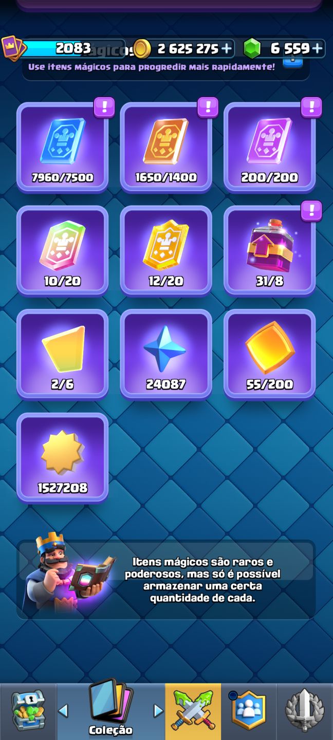 Conta de Clash royale bem upada e com várias evoluções