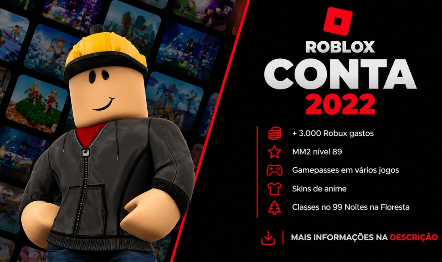 Conta Roblox 2022 | MM2 Lv. 89 | Gamepasses + Combinações fáceis de skins