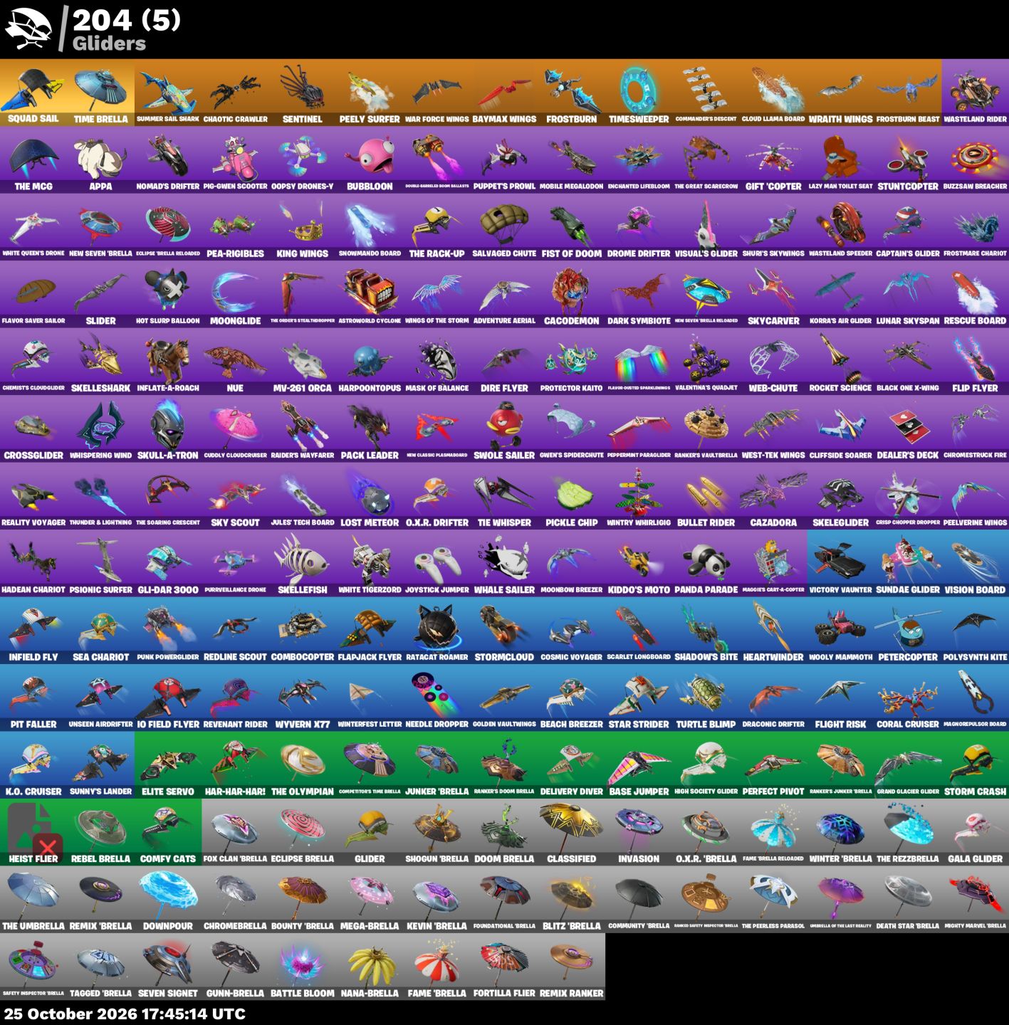 Conta de Fortnite com 178 Skins / KOR / CANIFICINA / HOMEM-ARANHA / 1450 VB