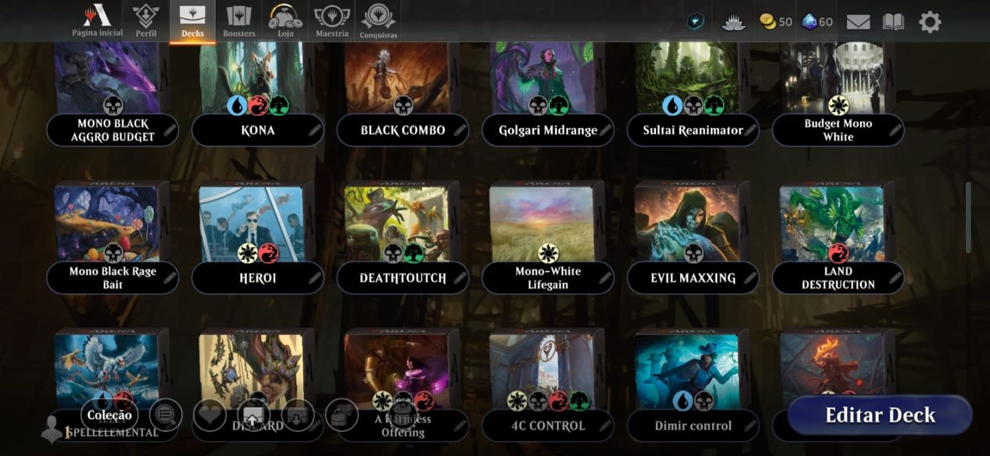 Conta Magic Arena Decks Competivos!!