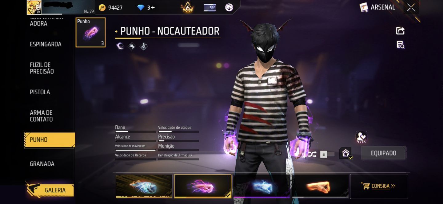 CONTA DE FREE FIRE GEMADA NÍVEL 79 COM ANGELICAL, AVENTUREIRO e COELHÃO