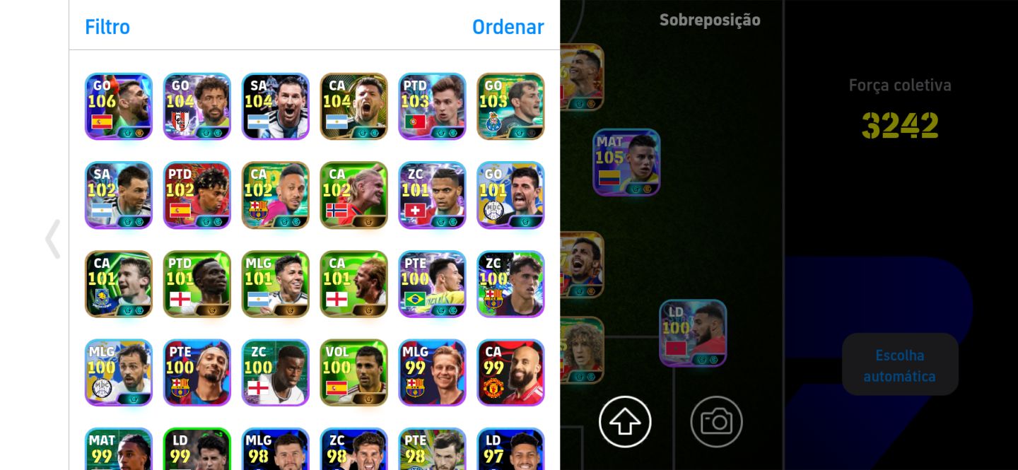 EFootball Mobile | Conta 3242 de Força Coletiva | Elenco Forte