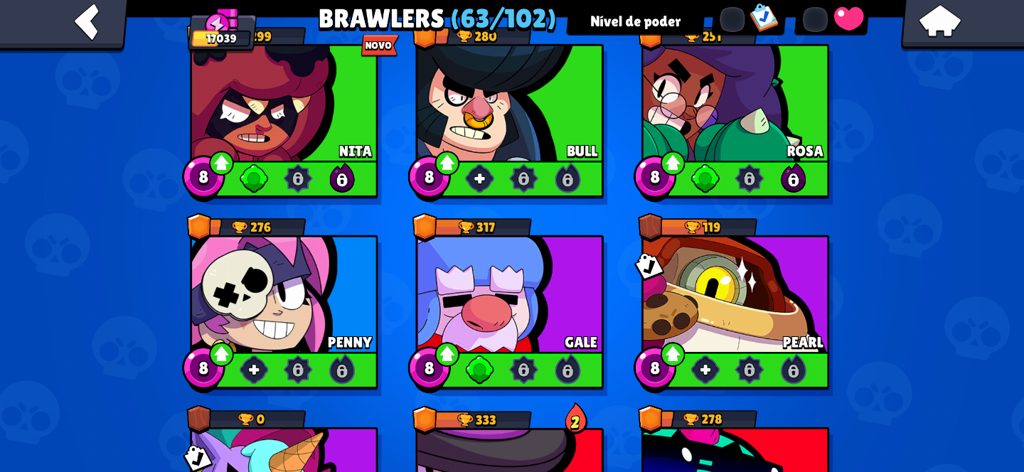 Conta de brawl stars com 1 prestigios e varios brawlers lendários e skins