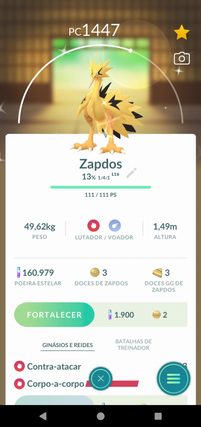 CONTA POKÉMON GO PTC COM ZAPDOS DE GALAR SHINY TROCÁVEL