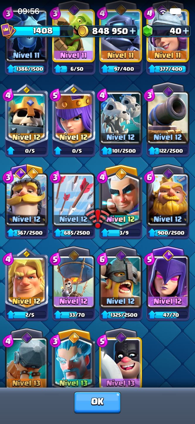 Conta Clash Royale 7652 Troféus Nv 1408 ARENA 20