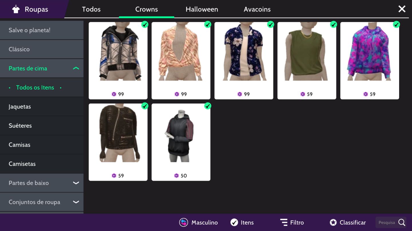 CONTA MASCULINA AVAKIN LIFE LvL 34