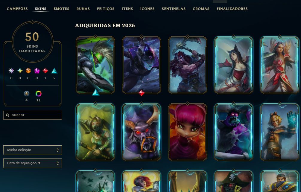 [Entrega Automática] Conta Lol Platina, 50 Skins, 1 Lendária, 14K Ea, 100%Segura
