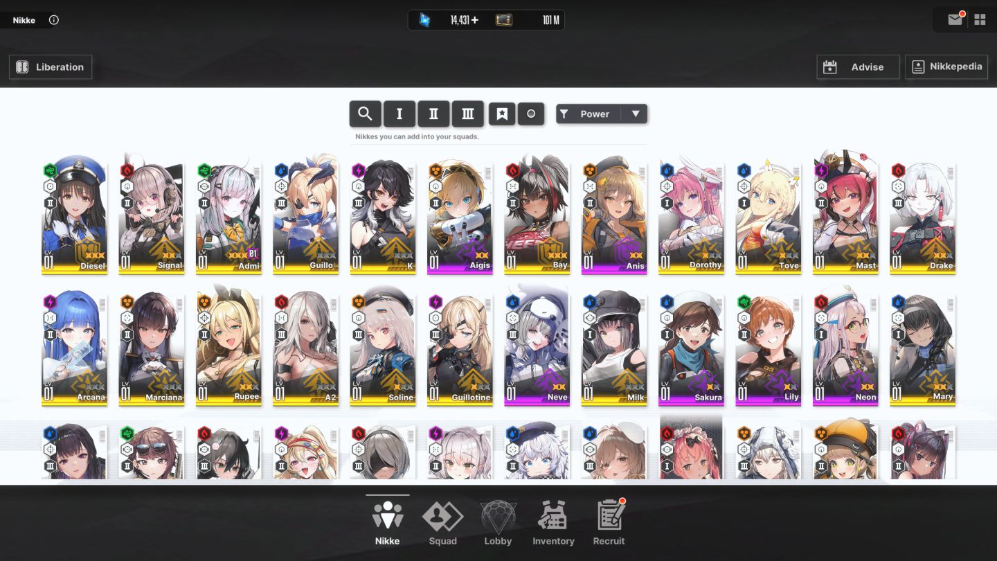 Conta de Nikke com Muitos Bonecos Limitados e 3 Skins de Gacha