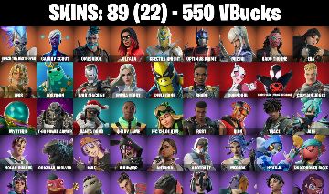 CONTA FORTNITE COM 89 SKINS SHURI/PEELVERINE/GWENPOOL/RIAN /RUST/TRACE/MAE