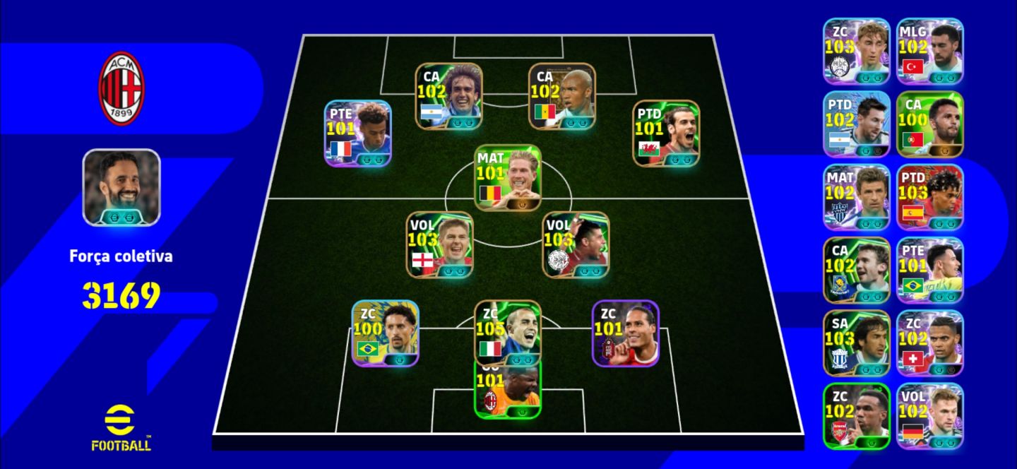 Conta efootball com vários épicos