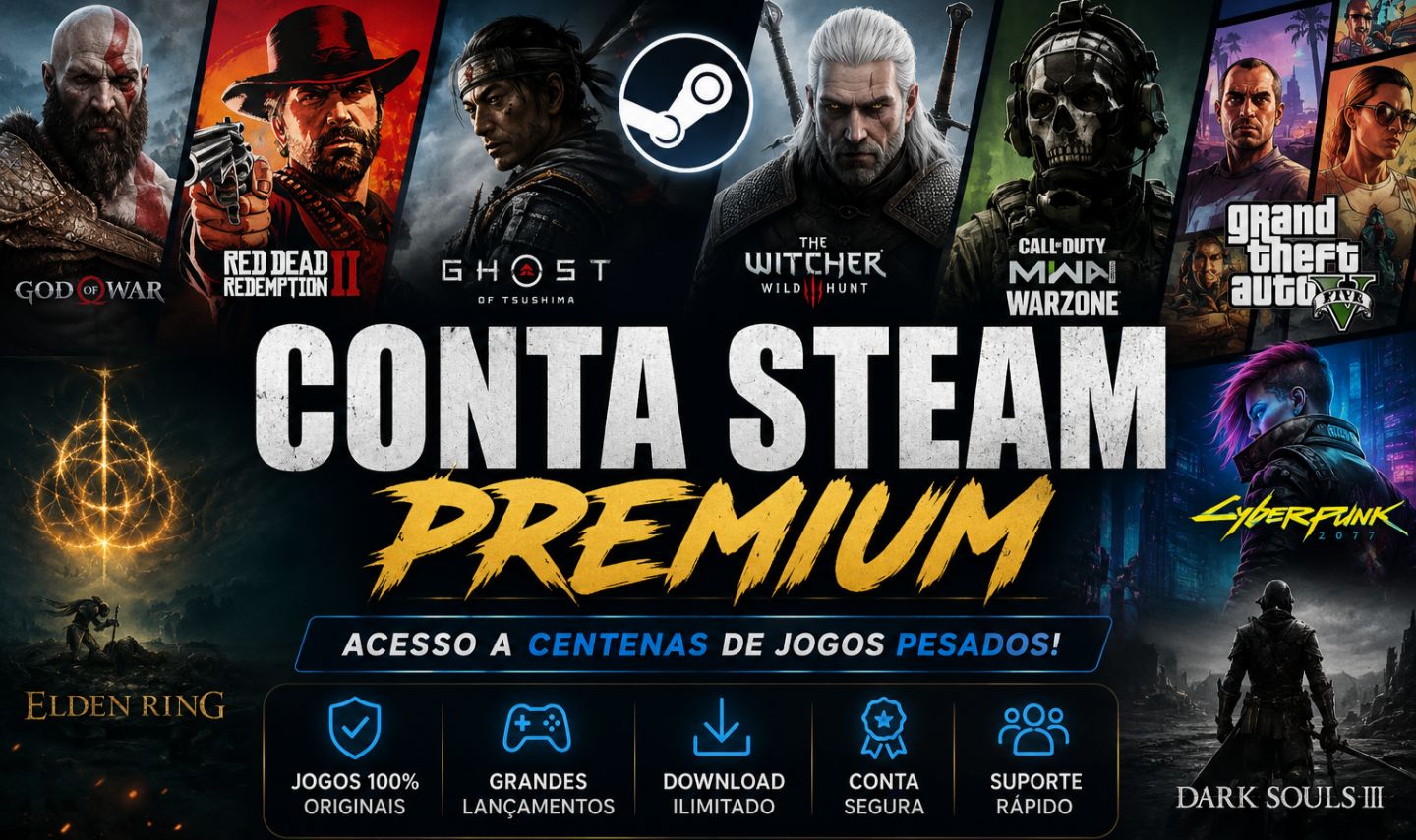 CONTA STEAM COMPLETA DEZENAS DE JOGOS INCRÍVEIS + ÓTIMO CUSTO-BENEFÍCIO