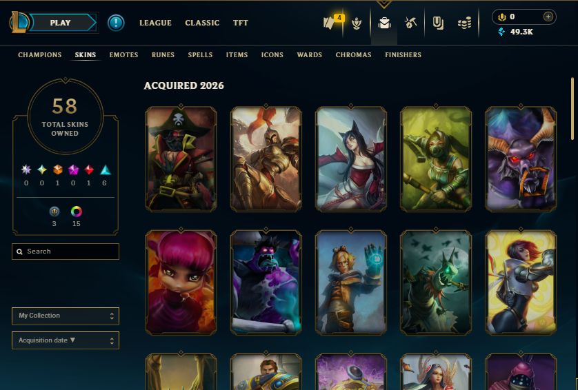 Conta lol mestre, muitas skins, full acesso